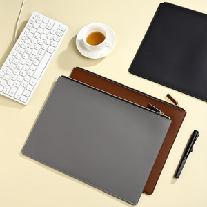 PU da A4 tập tin thư mục không thấm nước Dây Kéo Túi tài liệu công suất lớn kinh doanh Cặp tài liệu hội nghị nhiều màu sắc tập tin Pouch - Product Image 3