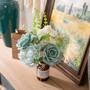 CallaFloral Fleurs Artificielles Bouquet de Roses en Tissu Plastique Tressé Décoration Maison Accessoires Mariage CF01371 - Product Image 1