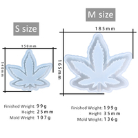 Moule époxy grande taille en forme de feuille de chanvre cendrier en silicone pour résine