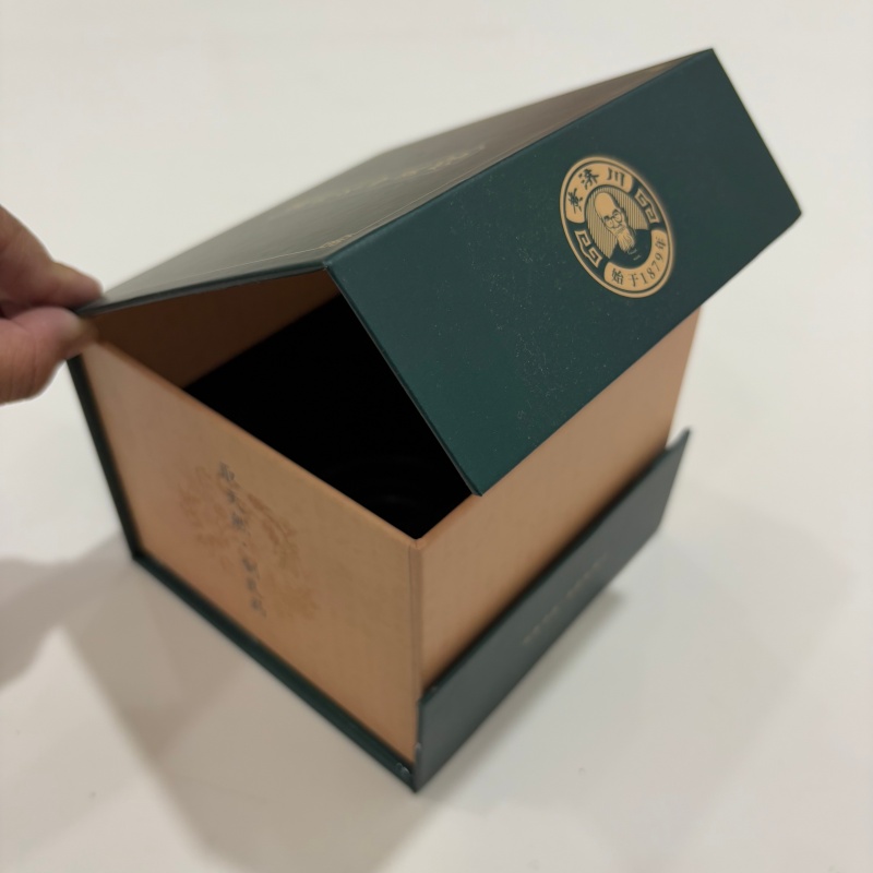 Custom Antique-Style TCM Box Sturdy Rigid Paper with Inner Foam Insert to Protect Precious Medicine Jars