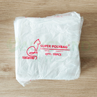 Sac en polyéthylène plat PEHD de haute qualité avec logo personnalisé poly-sac en plastique transparent pour conserves