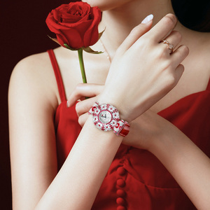 Montres tendance, élégance, luxe, pierres précieuses, montre en moissanite, design en argent sterling pour femmes, montre personnalisée en quartz, diamant, moissanite - Product Image 6