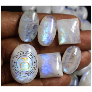 Pendentif en Pierre de Lune Arc-en-ciel Blanche de Haute Qualité, Cabochon à Effet Arc-en-ciel Éclatant, Pierre Précieuse en Vrac, Vente en Gros - Product Image 1