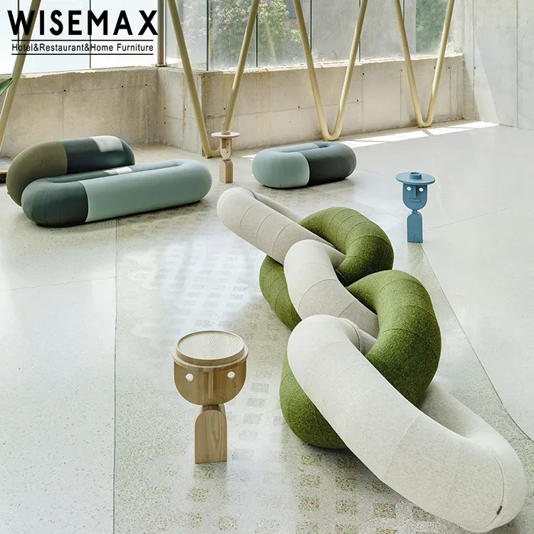 WISEMAX mobilya tasarımcısı mobilya i şekilli modüler koltuk takımı modern kadife kumaş düzensiz zemin kanepe eğlence şezlong