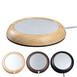 Promosyon hediye USB kupa ısıtıcı, ahşap doku içecek kahve çay isıtma pedi kupa ısıtıcı - Product Image 5