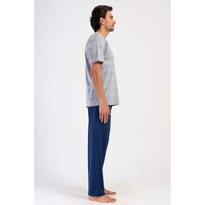 CEPLI ERKEK P.SUPREM XXL O YAKA KISA KOL PIJAMA TAKIM - สีเทาผสมสีเทา - สีเทาผสมสีเทา - Product Image 2