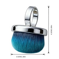 Mini brosse à ongles réglable de type anneau, à poils doux, pour le nettoyage de la poussière, brosse multifonctionnelle pour le nettoyage de la poudre et la manucure