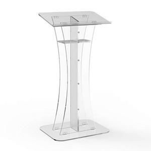 Pupitre de bureau portable en acrylique transparent moderne de qualité supérieure, personnalisé avec impression sérigraphique, épaisseur sur mesure, marque YAGELI, pour église - Product Image 1