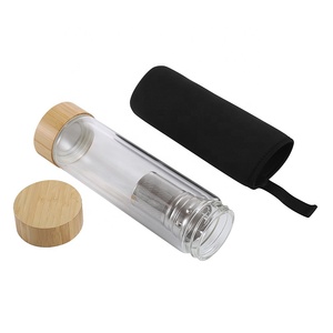 BPA Free 500ml đôi tường trà <span class=keywords><strong>Infuser</strong></span> chai nước thủy tinh với nắp lọc leakproof cấp thực phẩm - Product Image 3