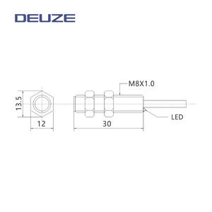Cảm biến tiệm cận cảm ứng từ DC <span class=keywords><strong>3</strong></span> dây, thiết kế hình trụ đa năng M8 ICAK08VB01N2, kiểu lắp âm, điện áp 12~24V, phản xạ khuếch tán, độ bền 1mm - Product Image 2