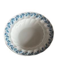 Stoneage Vintage Britische Hochwertige Vanillefarbene Frühstücksteller mit Blumenmuster Porzellan-Teller Salatschüssel