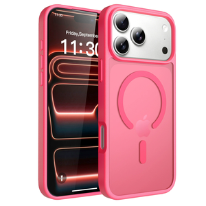 Étui de chargement sans fil magnétique translucide mat pour iPhone 17/18 Pro, 16 Pro, 15 Pro, et coque de téléphone pour iPhone 18 Pro Max Cerise Foncée - Product Image 5