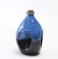 Bouteilles en céramique uniques bleues et rouges avec poignée, 500 ml, pour huile d'olive