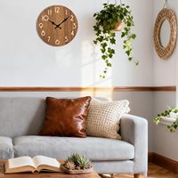 Jam Dinding Dekoratif Senyap Tanpa Bunyi Tik-tok Analog Kuarsa MDF Modern Desain Art Deco untuk Ruang Tamu Kantor Sekolah