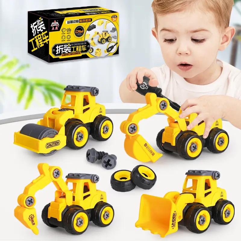 Hot Sale Kids Take Apart Engineering Vehicle Car Toys with Screwdriver for Boys Birthday Gifts Construction Education Puzzle