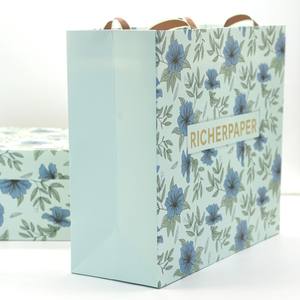 Bolsa de Papel de Regalo de Lujo, Bolsa de Papel Impresa a Color Personalizada con Asa de Listón para Boutique - Product Image 6