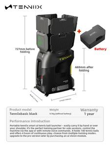 Máquina Lanzapelotas de Tenis Automática Inteligente Portátil Tenniix Basic para Entrenamiento Individual en Tenis y Baloncesto - Product Image 6