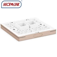 Acoplador RJ45 Tipo 86 de Primera Calidad para Reino Unido, Placa de Pared con Cubierta, Carcasa de ABS, Puertos Simples/Dobles, Certificado CE