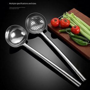 Wood Handle Large Colander Stainless Steel Cooking Spoon Hot Pot Net Sieve Drain Long Handle Large Colander - Product Image 6