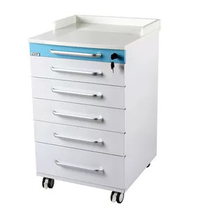 Chariot mobile dentaire à 5 tiroirs avec plateau en acier, pour instruments et consommables, usage hospitalier - Product Image 5