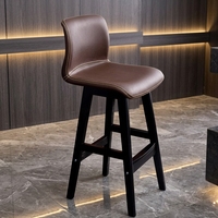Chaise de bar à dossier en bois massif, style luxe léger, minimalisme moderne, tabouret haut pour la maison, café, salon de thé, design haut de gamme et épuré