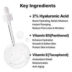 <span class=keywords><strong>Hyalu</strong></span> <span class=keywords><strong>B5</strong></span> Suero hidratante antienvejecimiento con ácido hialurónico 2% Absorción rápida Etiqueta privada Vit <span class=keywords><strong>B5</strong></span> Fades Lines Plump - Product Image 6