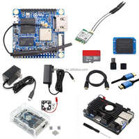 Orange Pi Zero Zero2 1G SDRAM No eMMC Carte SD Adaptateur d'alimentation Ventilateur Carte unique Boîtier d'ordinateur Dissipateur thermique Écran tactile 1GB