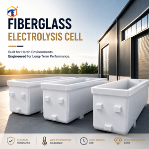 Résine époxyvinyle pour cellule électrolytique en PRV |   Cuve d'électrolyse en fibre de verre résistante aux produits chimiques à haute température, <span class=keywords><strong>prix</strong></span> usine pour l'exploitation minière - Product Image 1