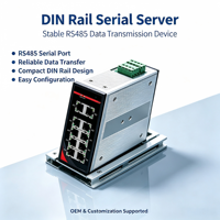 Serveur série DIN-Rail 1 port, passerelle RS485 vers Modbus TCP, COM virtuel et transparent, 12-24V DC, pour IIoT