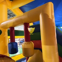 Château gonflable d'été durable en PVC pour l'extérieur avec toboggan, château gonflable de dessin animé pour enfants