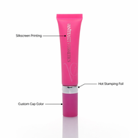 Tube cosmétique en plastique PE de luxe avec estampage à chaud, 25 ml, 30 ml, 40 ml, avec tête de massage à bille, pour sérum pour les yeux, baume à lèvres, emballage personnalisé