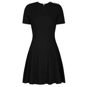 Articles populaires maintenant, qualité haut de gamme, nouvelle collection automne, coupe classique, col boutonné, manches courtes, tricot, robe vintage écologique - Product Image 3
