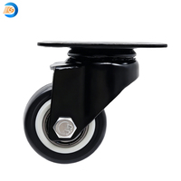 Roulettes pivotantes en PVC de 30 kg avec roulement à billes, durables, pour meubles, roulettes à plaque carrée pour armoires, placards et usage domestique
