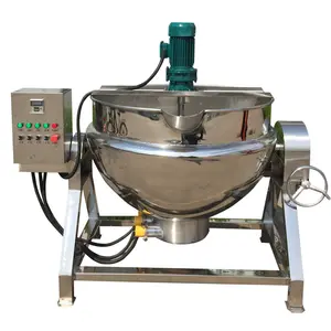 100L industrial steam/gas/electric jacketed cooking kettle Cooking Mixer Pot Jacket Kettle With Agitator