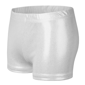 2025 Hot Sale Cheap Low MOQ Metallic Shiny Spandex Children Kids Girls Children Black Gold Pink Dance <strong>Gymnastics</strong> <strong>Shorts</strong> - Product Image 2