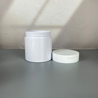 Boîtes de crème exfoliante personnalisées de 200 g, 250 g, 300 g et 350 g avec couvercles rabattables en plastique PET transparent blanc