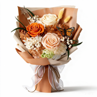 Bouquet de roses éternelles, roses réelles préservées, boîte cadeau, vente en gros pour la Saint-Valentin, anniversaire, OEM