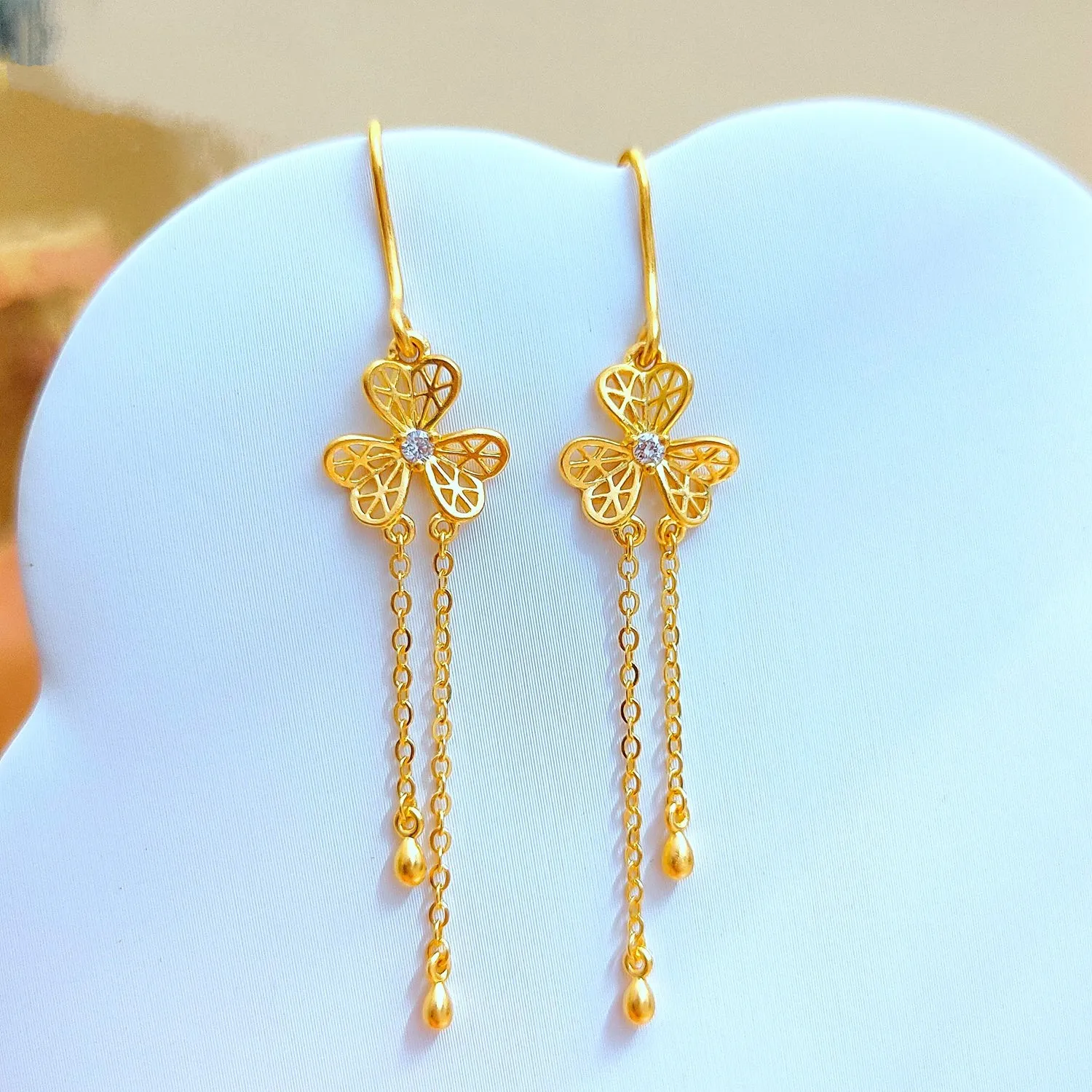 Jingzhanyi Made in China Au999 Gold earrings designed and customized 24K real gold earrings mold processing Gold Earrings OEM