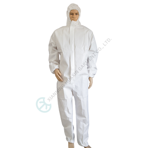 CE Certificated TYPE 5B TYPE 6B <strong>Disposable</strong> White Microporous <strong>Boiler</strong> <strong>Suit</strong> Safety Coverall - Product Image 4
