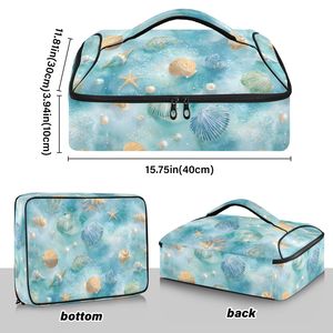 Bandeja para Hornear Aislada de Nailon con Diseño de Conchas Marinas de Hawái en Acuarela, Impresión Personalizada - Product Image 3