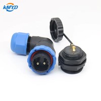 Connecteur en laiton à angle droit SD20/SP20 IP68, 2-14 broches, 5A-25A, avec écrou arrière, montage sur panneau, fiche mâle et prise femelle pour machines portuaires