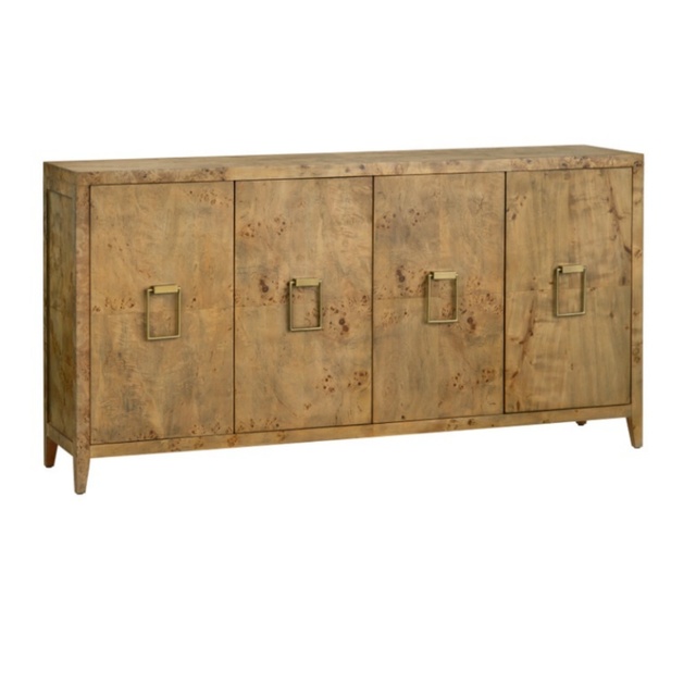 European Modern Living Dining Room Storage 4 Doors Mappa Burl Wood Cabinet Credenza Sideboard Buffet