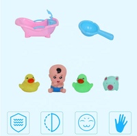 Baignoire pour bébé avec douche, ensemble de bain avec poupée cochon et canard, jouets de bain pour enfants, maison de jeu aquatique pour bébé