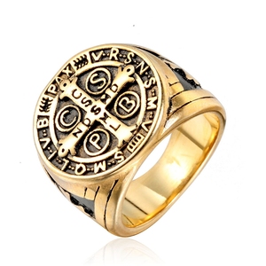 Anello Punk Hip Hop in Acciaio Inossidabile con Croce Vintage, Gioiello Raffinato per Uomo, Vendita all'Ingrosso - Product Image 1