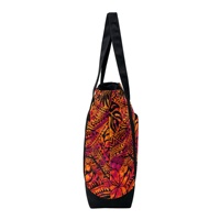Tas Tote Kanvas Besar Gaya Hawaii Warna Oranye untuk Wanita, Tas Selempang dengan Kantong Laptop & Saku, Tas Serbaguna untuk Perjalanan dan Kerja