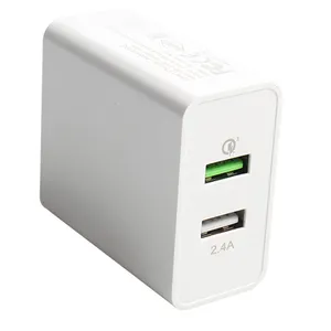 듀얼 포트 미국 USB 전원 어댑터 30W 최대 QC3.0 충전기 및 5V 2.4A USB 충전기