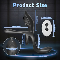 3-in-1 Vibrierender Penisring 10 Modi Dreifach-Motor Perineum-Vibrator G-Punkt Klitoris-Stimulator Erwachsenen-Paar-Sexspielzeug