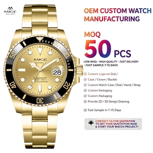 Reloj mecánico clásico para hombre con logotipo personalizado OEM, reloj automático de acero inoxidable 316L, bisel giratorio superluminoso con cronómetro. - Product Image 1