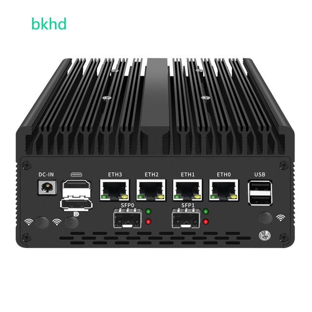 BKHD Factory 12th/13th Gen Pentium 8505 Fanless 4*2.5G 2/4*10G Sfp DDR5 M.2 Firewall Router Mini Pc for Win11 PFsense Mikrotik