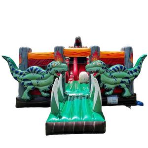 Château gonflable commercial personnalisé sur <span class=keywords><strong>le</strong></span> thème des dinosaures, grand château gonflable Dino Park avec toboggan - Product Image 2